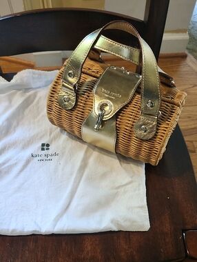 kate spade Gold Trim Wicker Mini Satchel